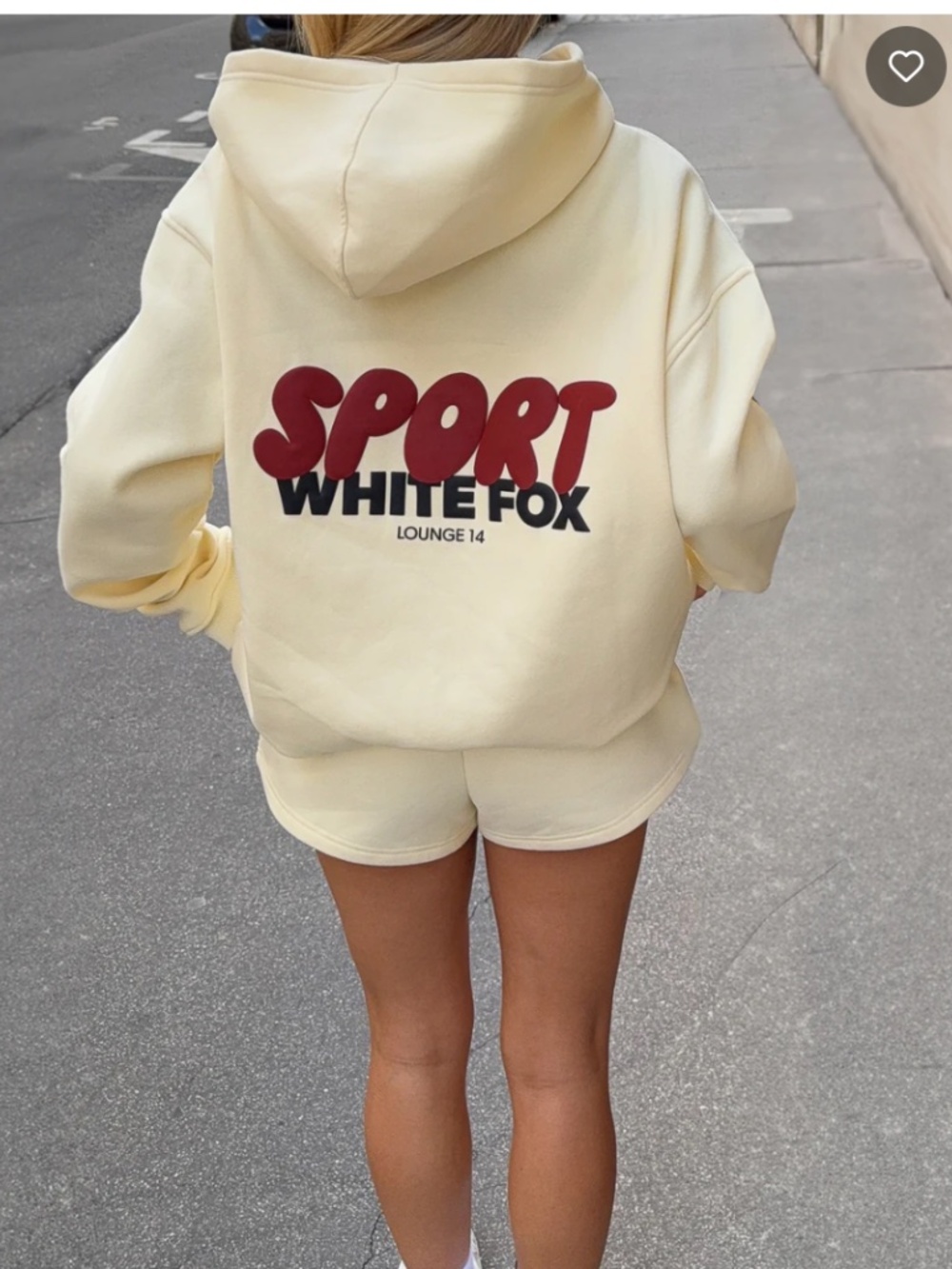 White Fox Sport Hoodie Womens Size 3XS or XXXS Club 14 Peyton Oversized Lemon